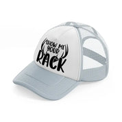 show me your rack horns-grey-trucker-hat