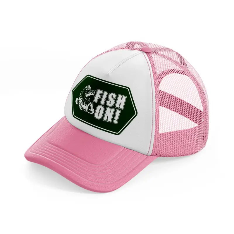 fish on! green-pink-and-white-trucker-hat