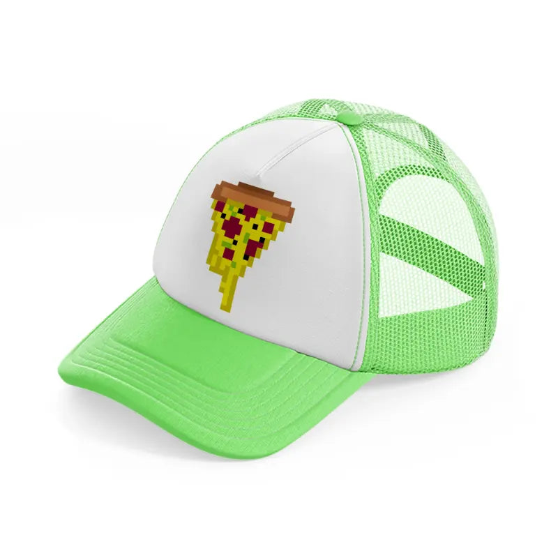 pizza lime green trucker hat