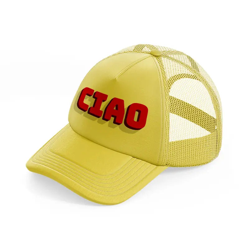 ciao red-gold-trucker-hat