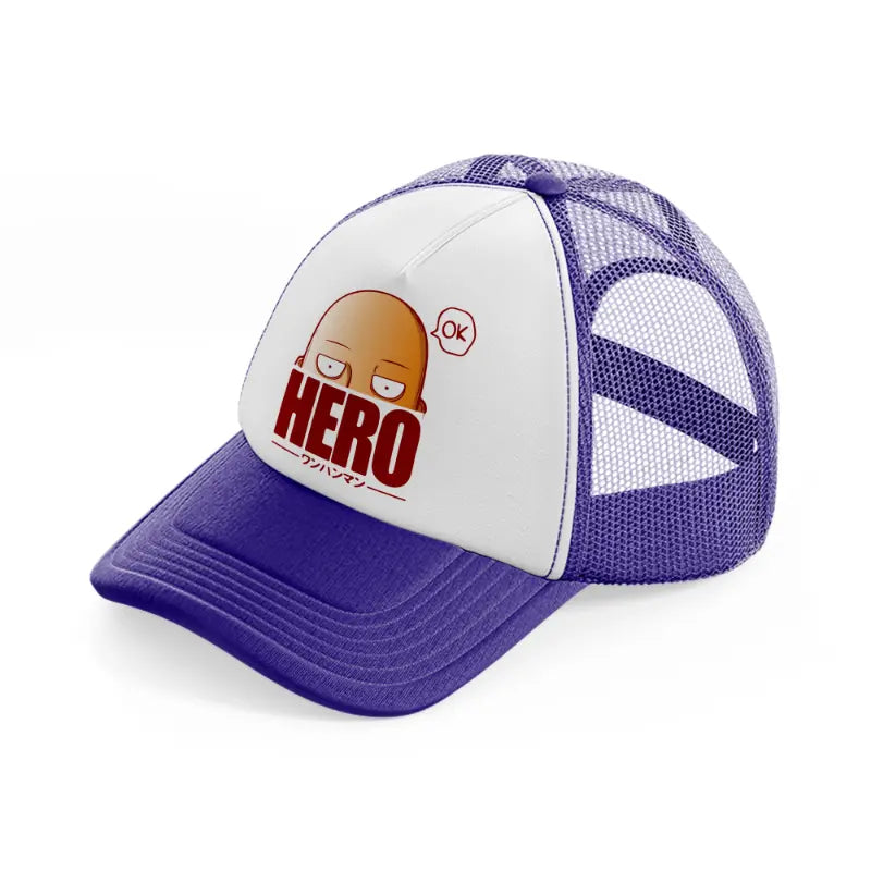 hero one punch man-purple-trucker-hat