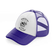 bride or die skull-purple-trucker-hat