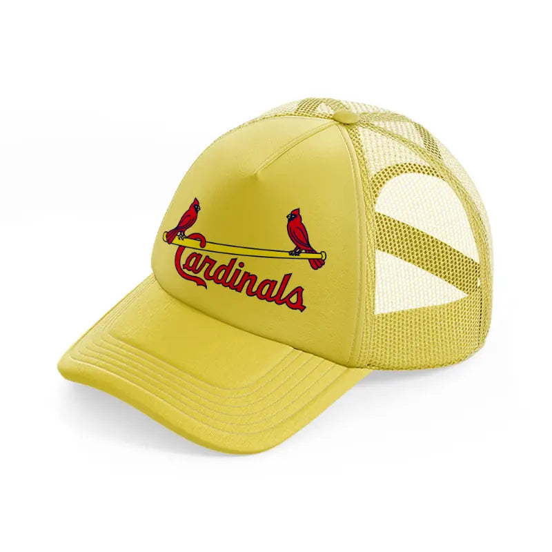 st louis cardinals vintage emblem gold trucker hat