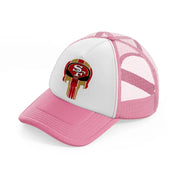 skull 49ers-pink-and-white-trucker-hat