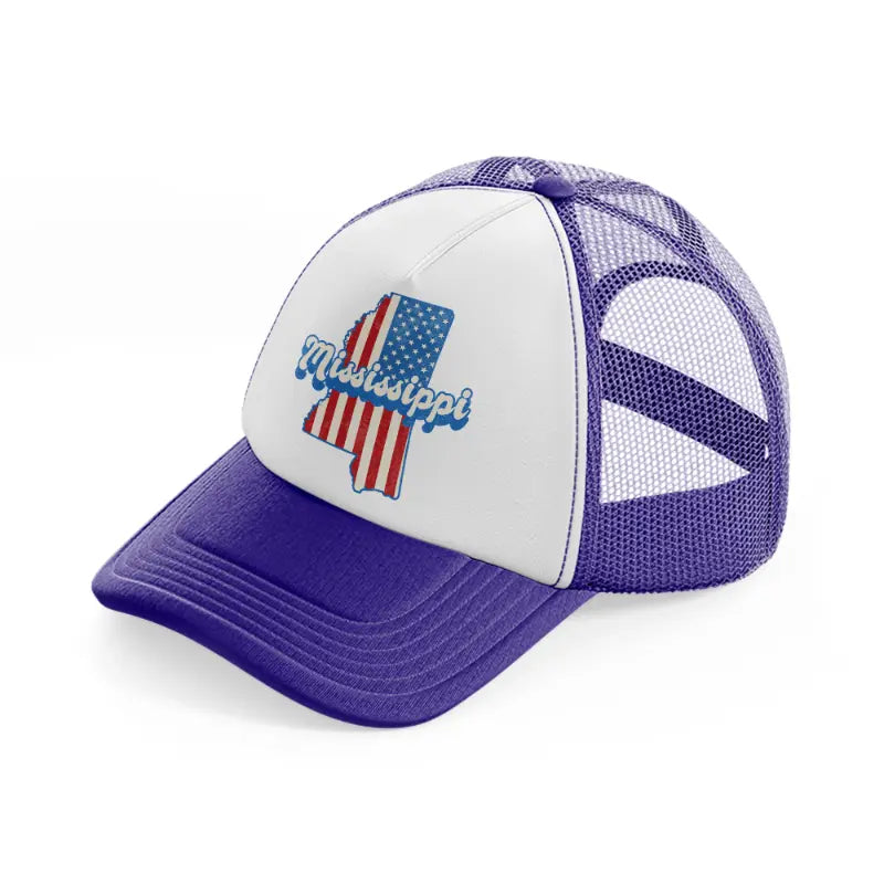 mississippi flag-purple-trucker-hat
