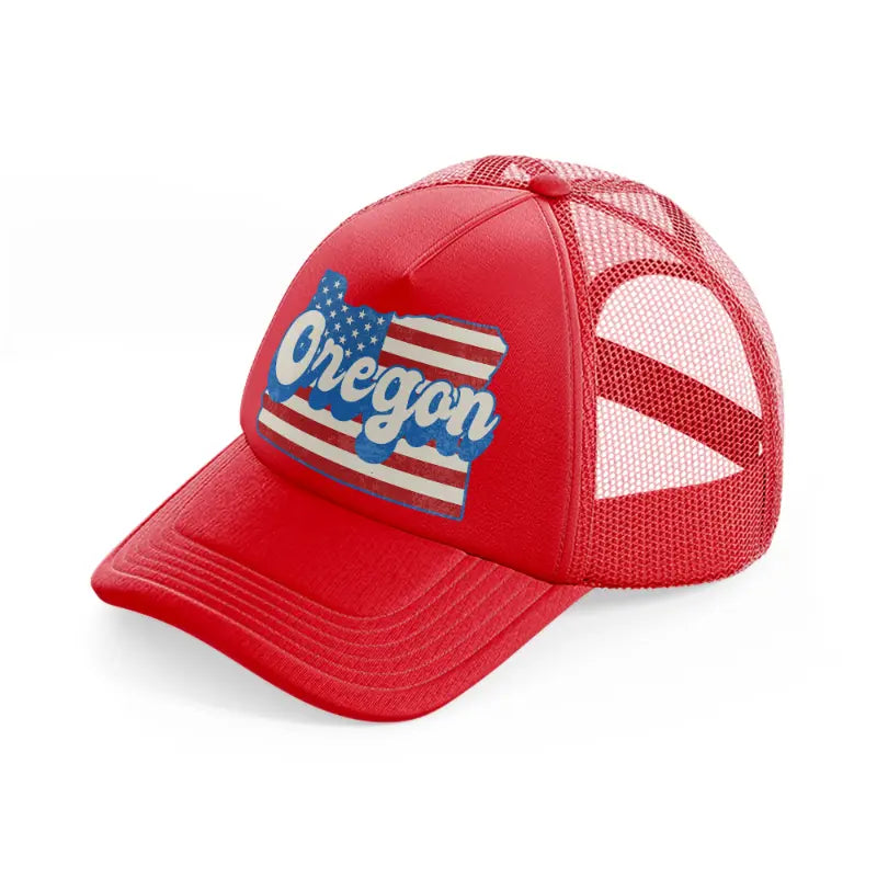 oregon flag red trucker hat