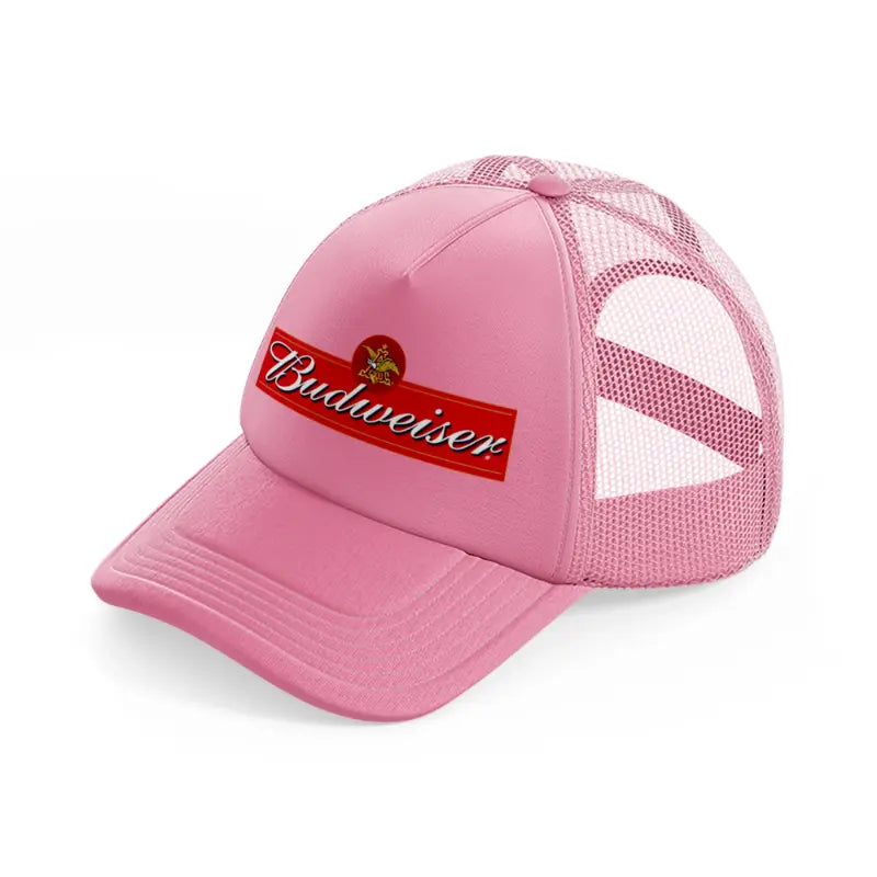 budweiser classic logo-pink-trucker-hat