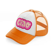 ciao pink orange trucker hat