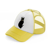 black cat-yellow-trucker-hat