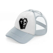 casket grey trucker hat