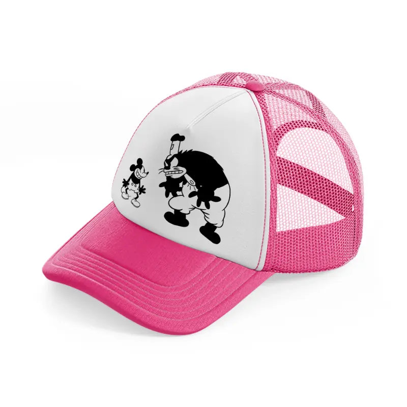 mickey willie smiling-neon-pink-trucker-hat