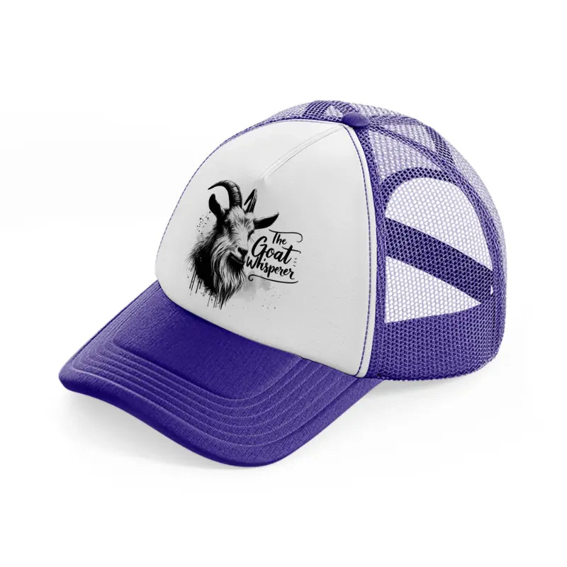 the goat whisper-purple-trucker-hat