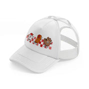 baseball cartoon characters white trucker hat