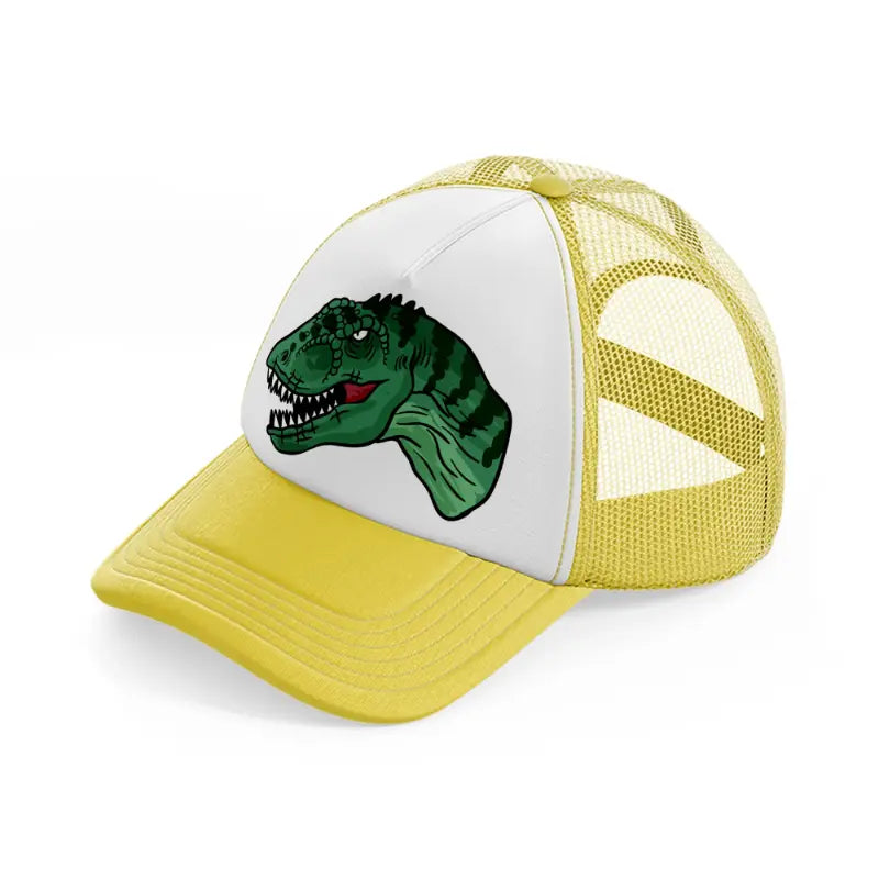 tyrannosaurus rex yellow trucker hat