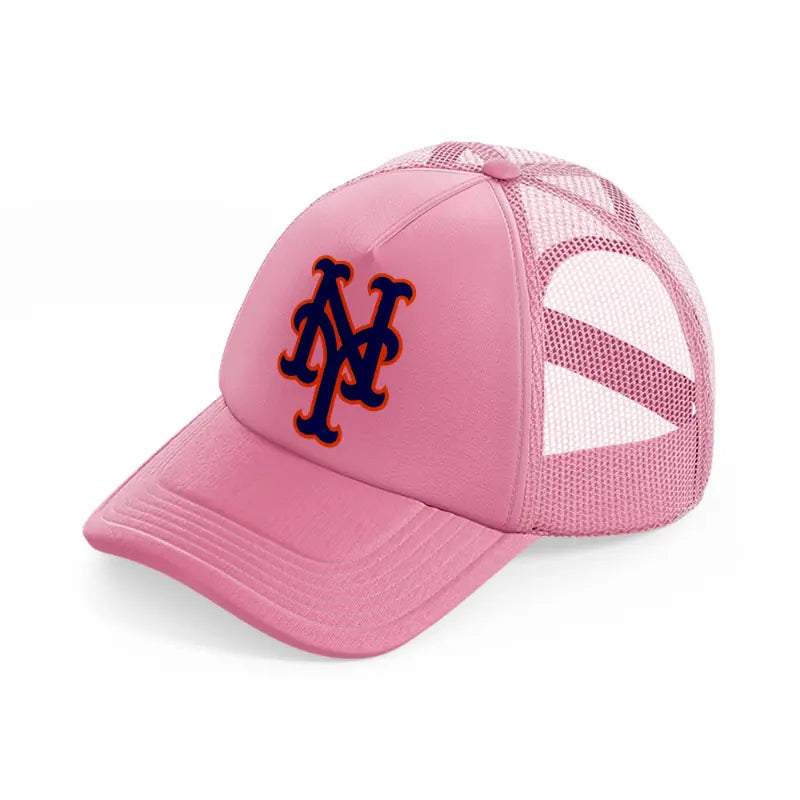 new york mets purple & orange-pink-trucker-hat
