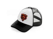 chicago bears emblem-black-and-white-trucker-hat