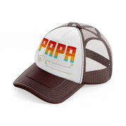 papa rainbow-brown-trucker-hat