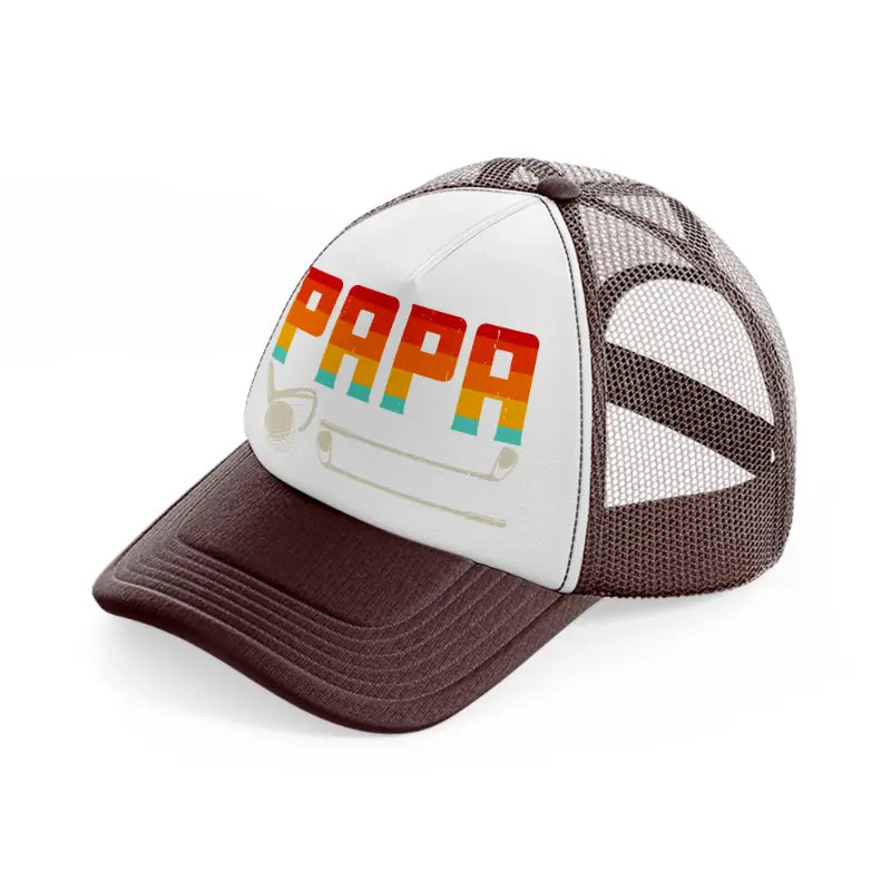 papa rainbow-brown-trucker-hat