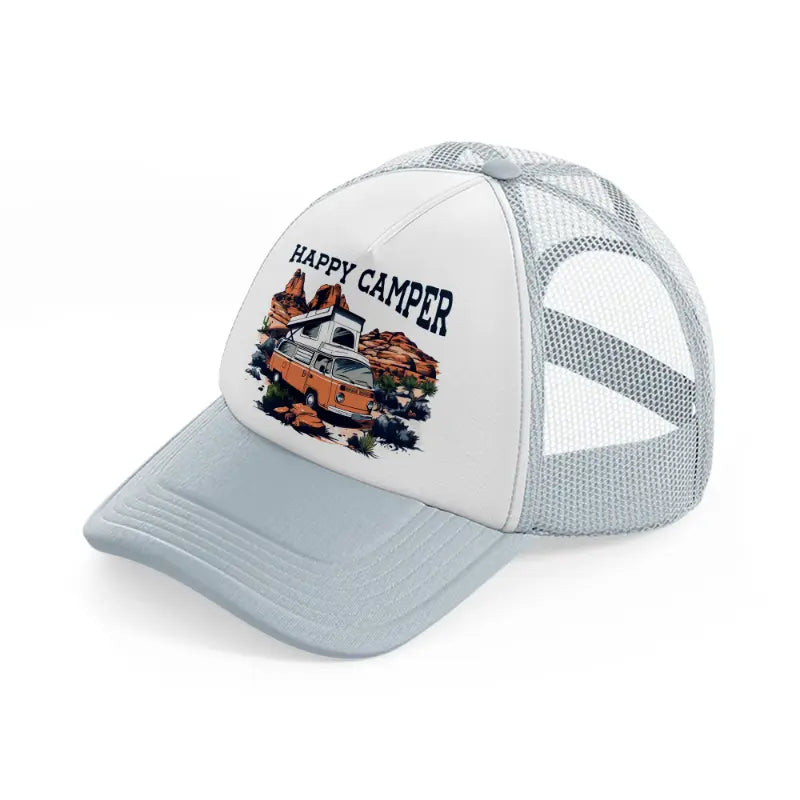 happy camper-grey-trucker-hat