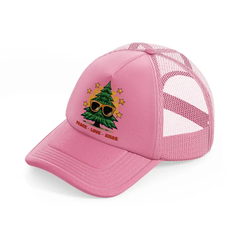 peace-love-xmas-pink-trucker-hat