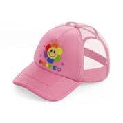 pride smiley flower-pink-trucker-hat