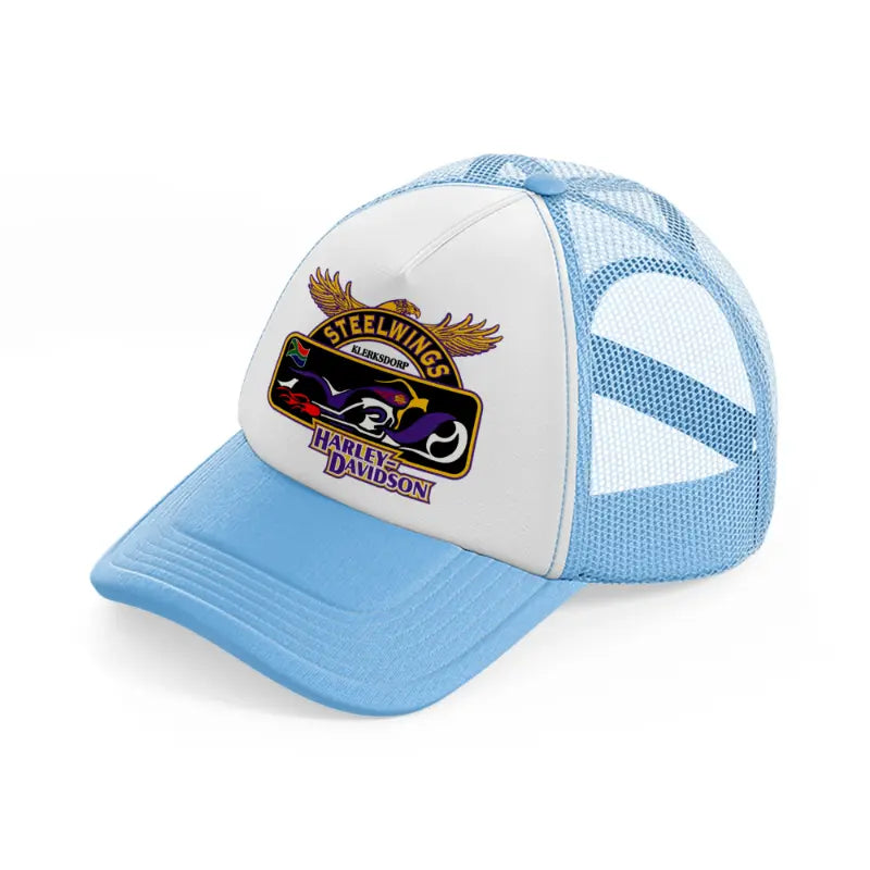 steel wings harley-davidson-sky-blue-trucker-hat