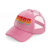 papa rainbow-pink-trucker-hat