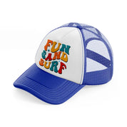 fun sand surf-blue-and-white-trucker-hat