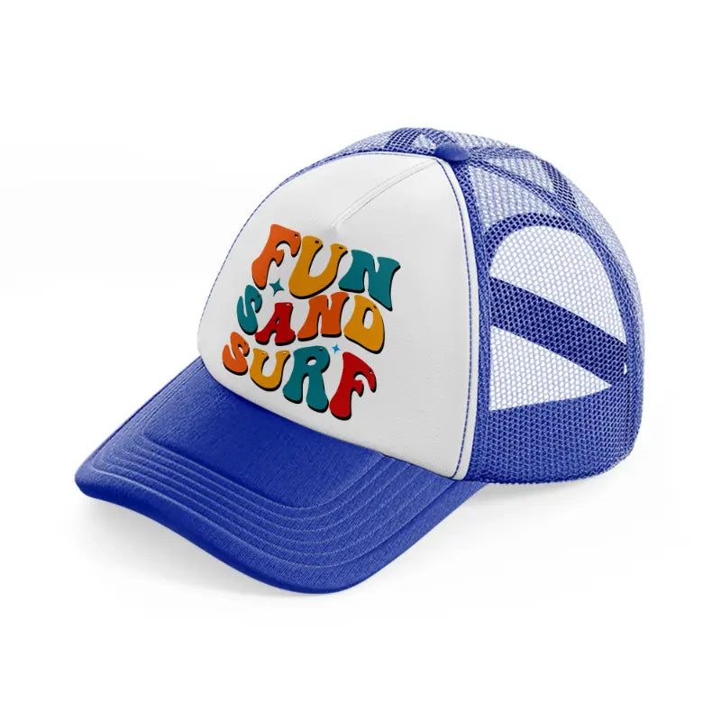 fun sand surf blue and white trucker hat