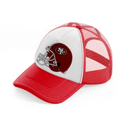 49ers red helmet-red-and-white-trucker-hat