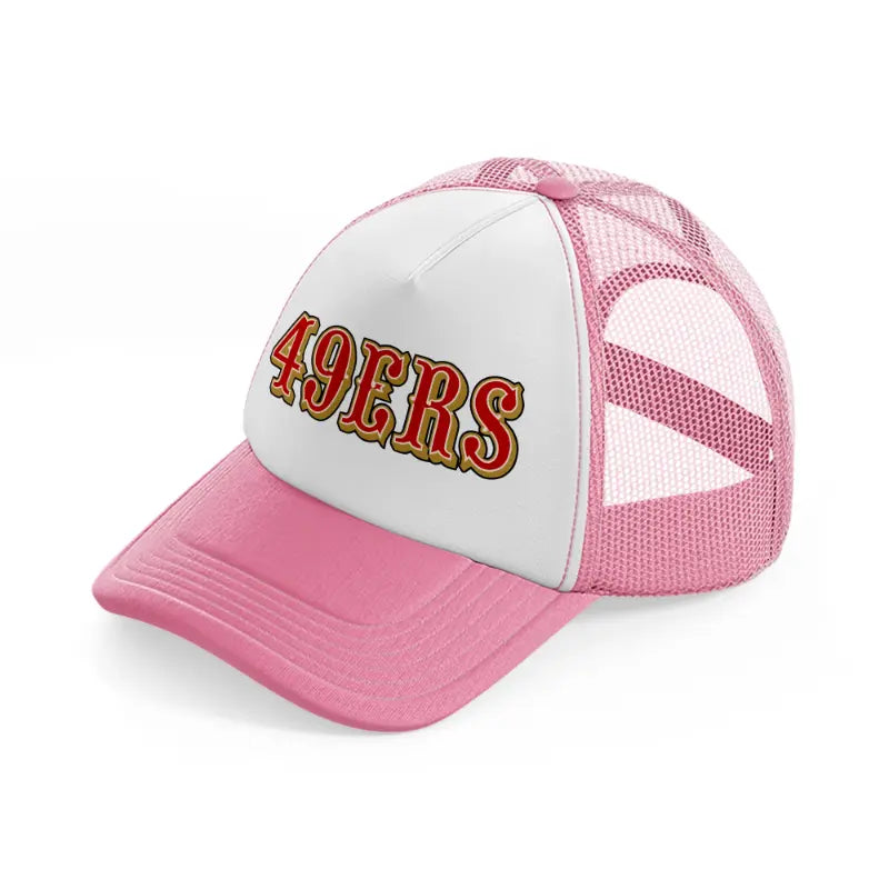 49ers old school-pink-and-white-trucker-hat