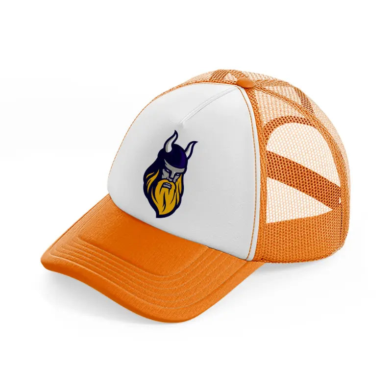 minnesota vikings modern emblem orange trucker hat