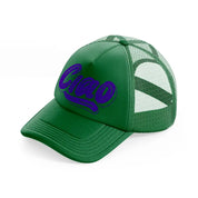 ciao purple green trucker hat