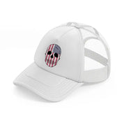 usa skull head white trucker hat