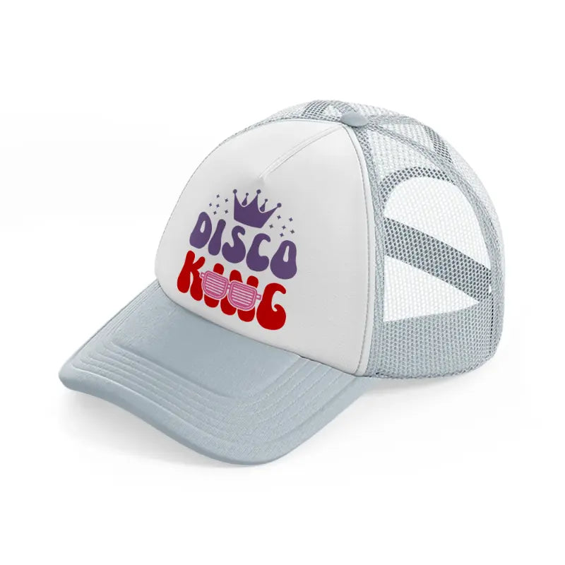disco king-grey-trucker-hat