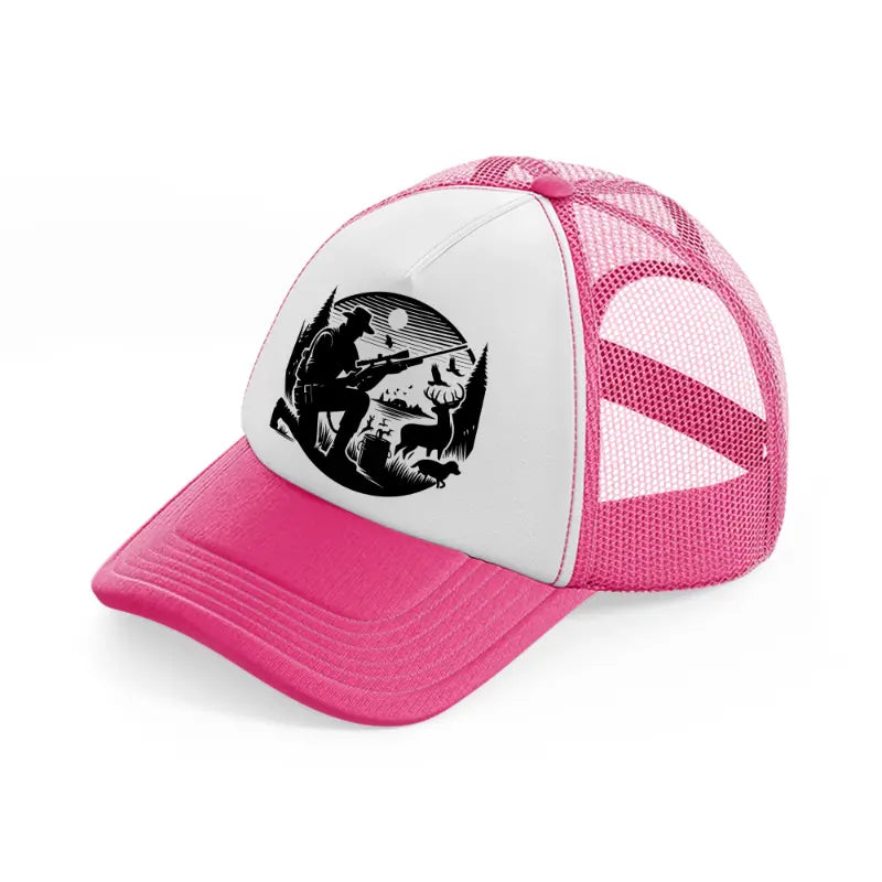 hunter rifle-neon-pink-trucker-hat