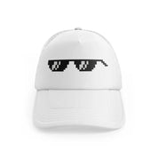 sunglasses white trucker hat