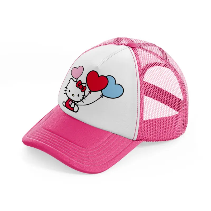 hello kitty balloons-neon-pink-trucker-hat