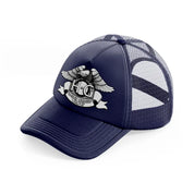 h.g harley owners group navy blue trucker hat