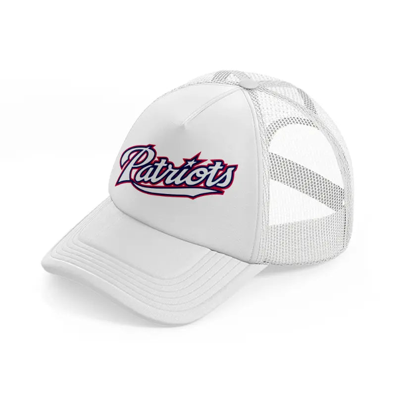 patriots logo-white-trucker-hat