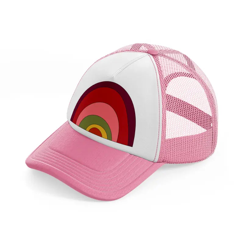 groovy shapes 08 pink and white trucker hat