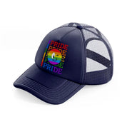 pride smiley-navy-blue-trucker-hat