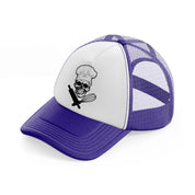 chef skull-purple-trucker-hat