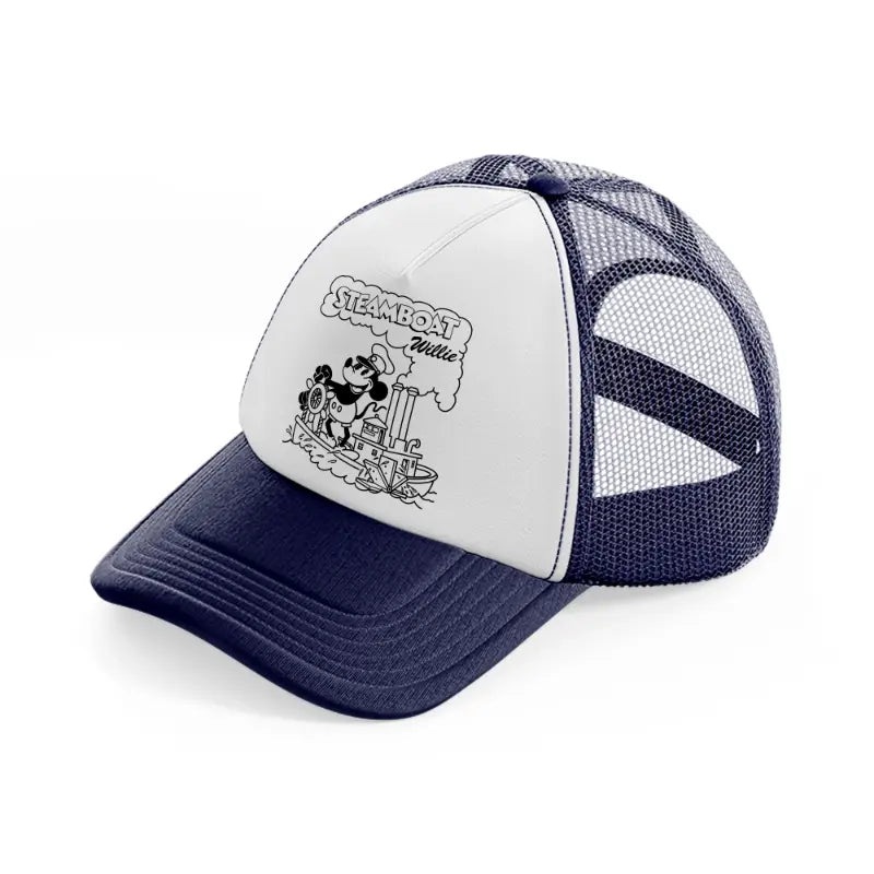 steamboat willie 1928-navy-blue-and-white-trucker-hat