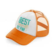 best grandpa by par blue orange trucker hat