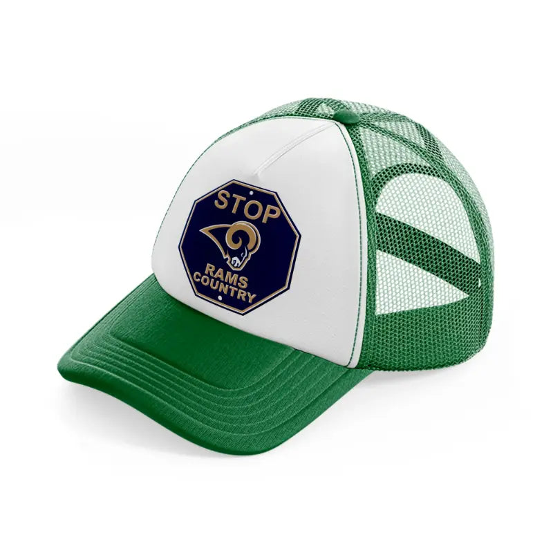 stop rams country-green-and-white-trucker-hat