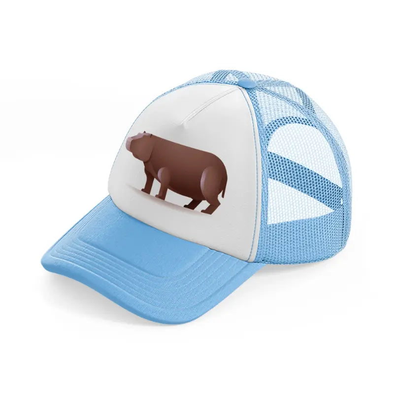 007 hippopotamus sky blue trucker hat