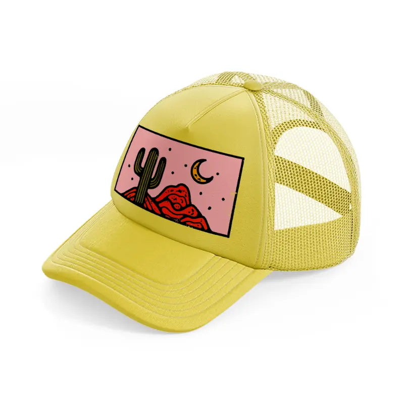 desert cactus-gold-trucker-hat