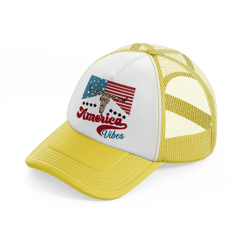 america vibes-yellow-trucker-hat