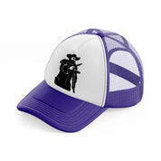 pirate captain & gun-purple-trucker-hat